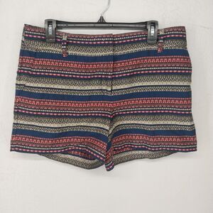 Ann Taylor LOFT Riviera Short Striped Patterned Shorts 100% Cotton Size 8